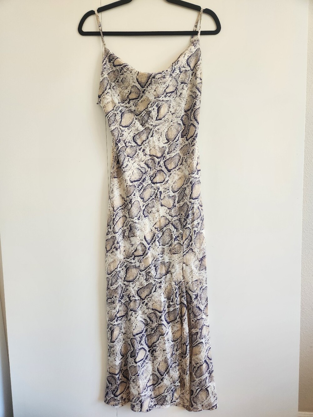 Paper Heart Snakeskin Print Midi Slip Dress XS Cowl Neck Animal Print
